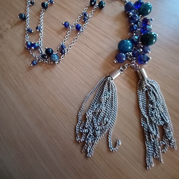 metal necklace with colored beads - Picture 3 of 3